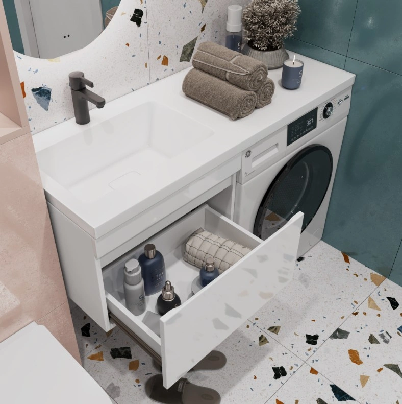 Тумба подвесная Vigo Urban 600-0-1, столешница 120 L, раковина Kamilla 120, 1 ящик, белый