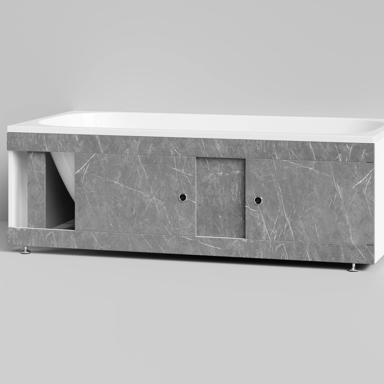 Экран под ванну Vod-ok Купе 170 раздвижной Мрамор Серый софт тач