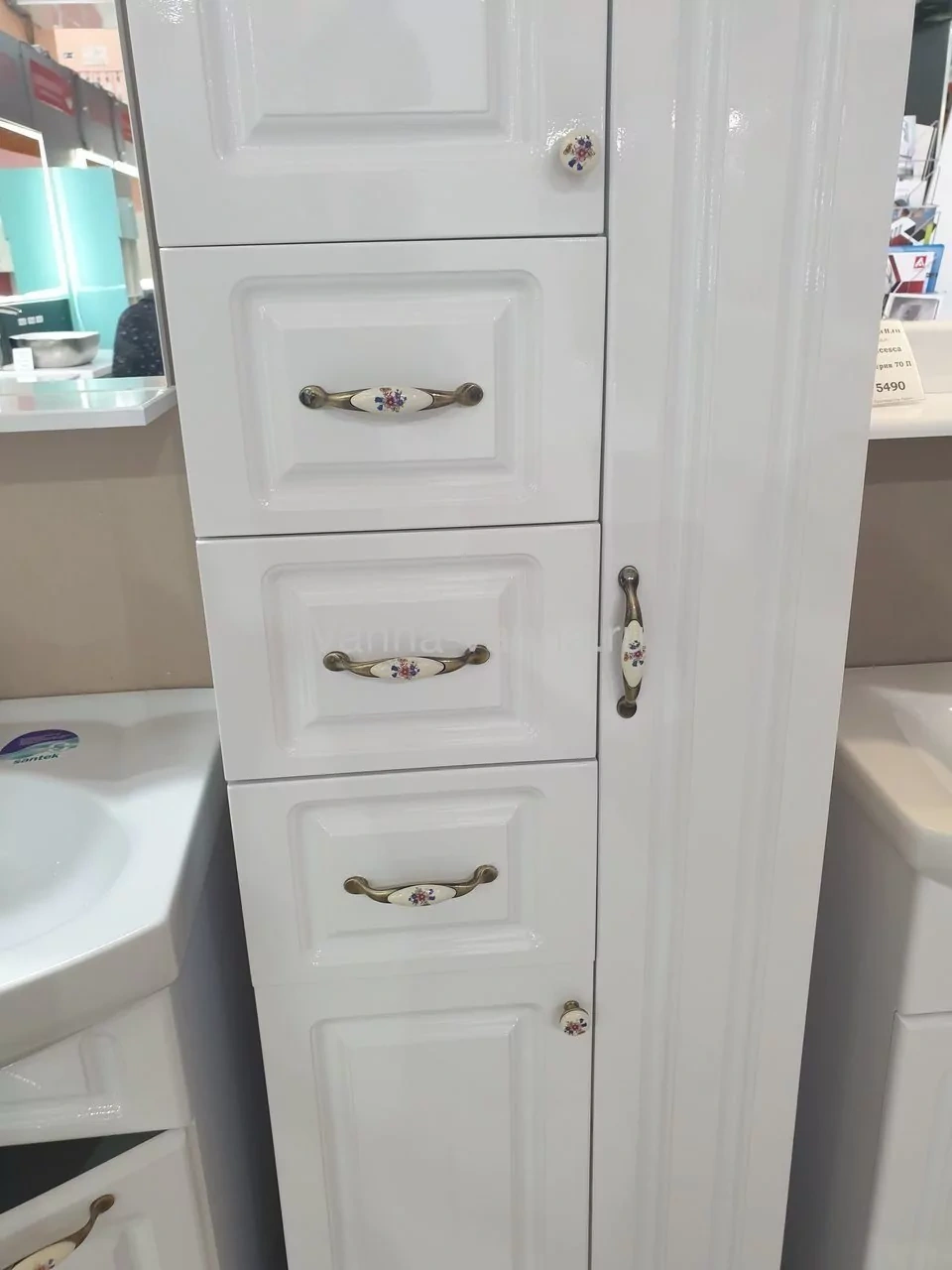 Пенал Francesca Империя 50 напольный, белый