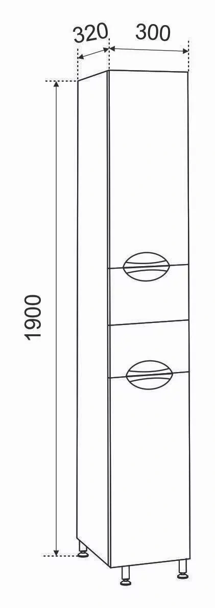 Пенал Emmy Милли 30 L/R напольный, белый