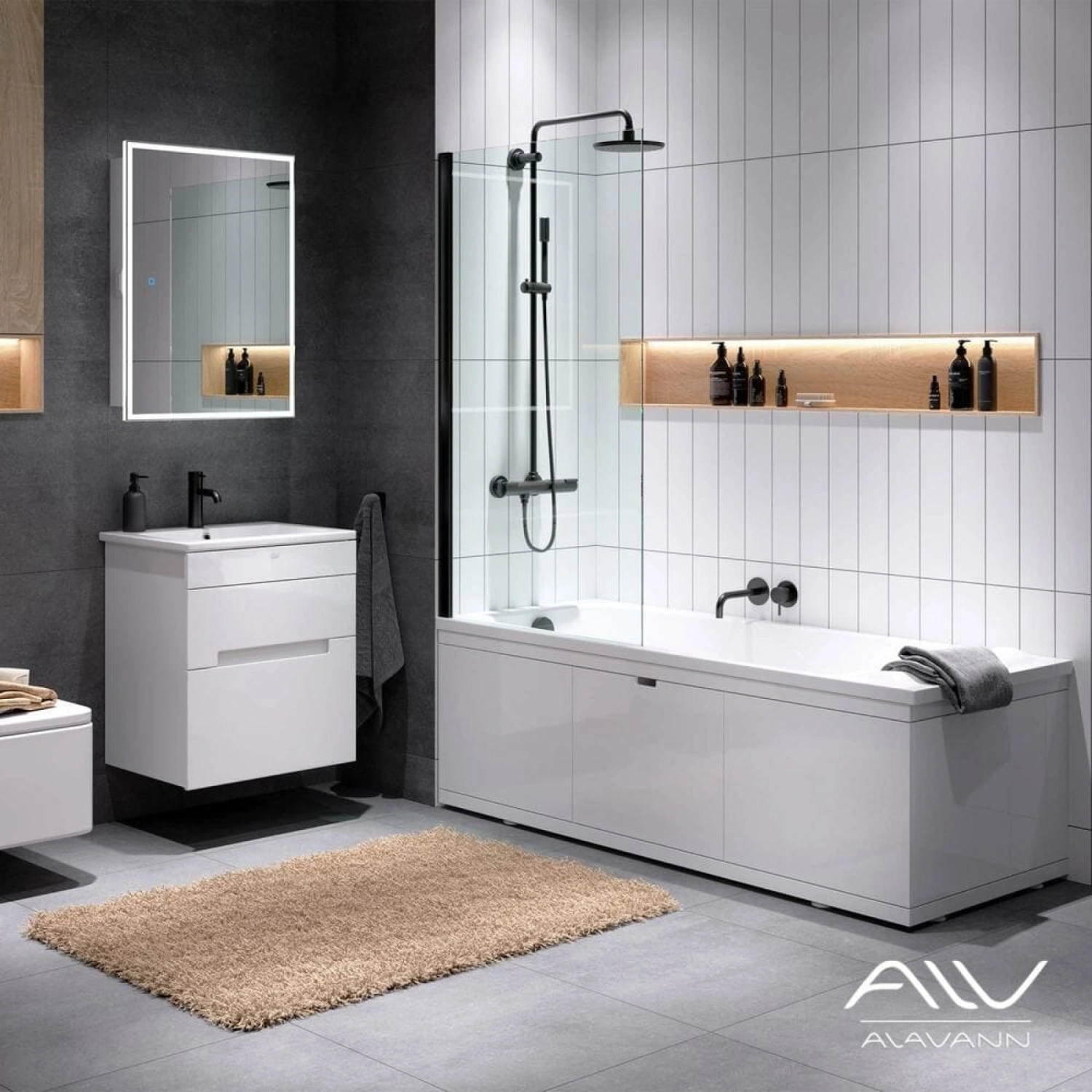 Экран под ванну Alavann Rita Plus 170 раздвижной со съемной дверкой белый