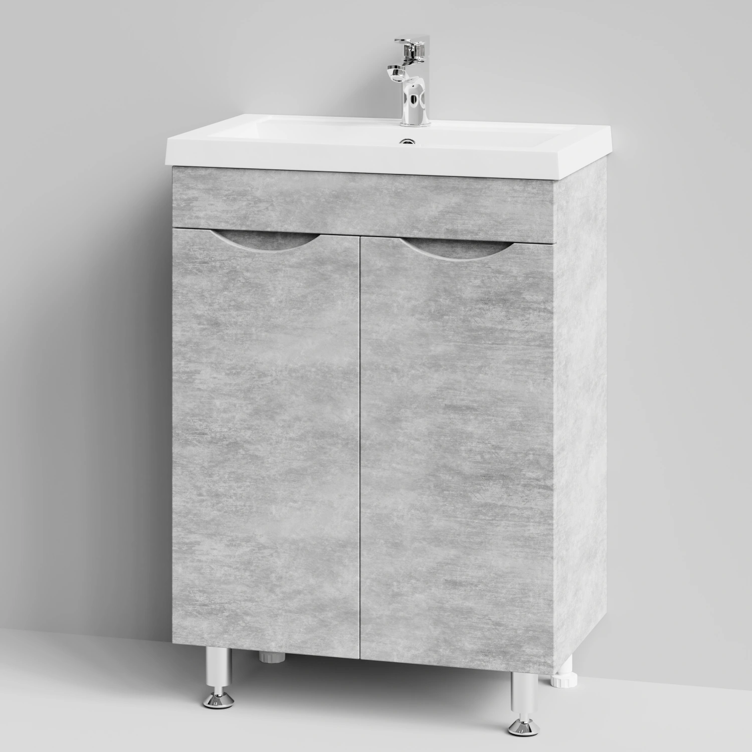 Тумба с раковиной Vod-ok Смайл 58 напольная, Горный камень