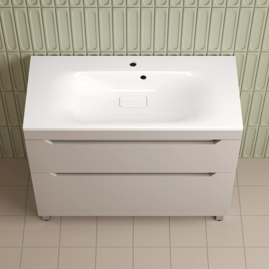 Тумба напольная Style Line Остин 100 с раковиной Фортуна 100 белый, крем