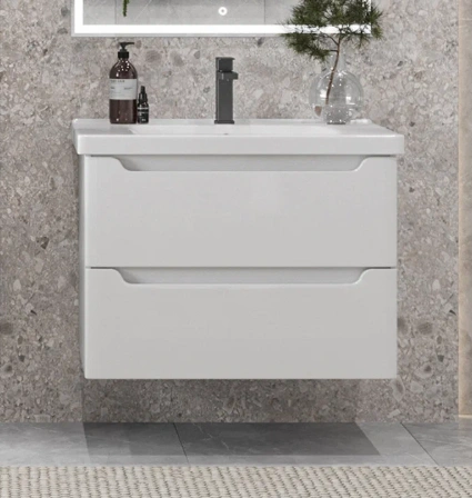 Тумба подвесная SanStar Lanciano 80 с раковиной Гармония 80, белая