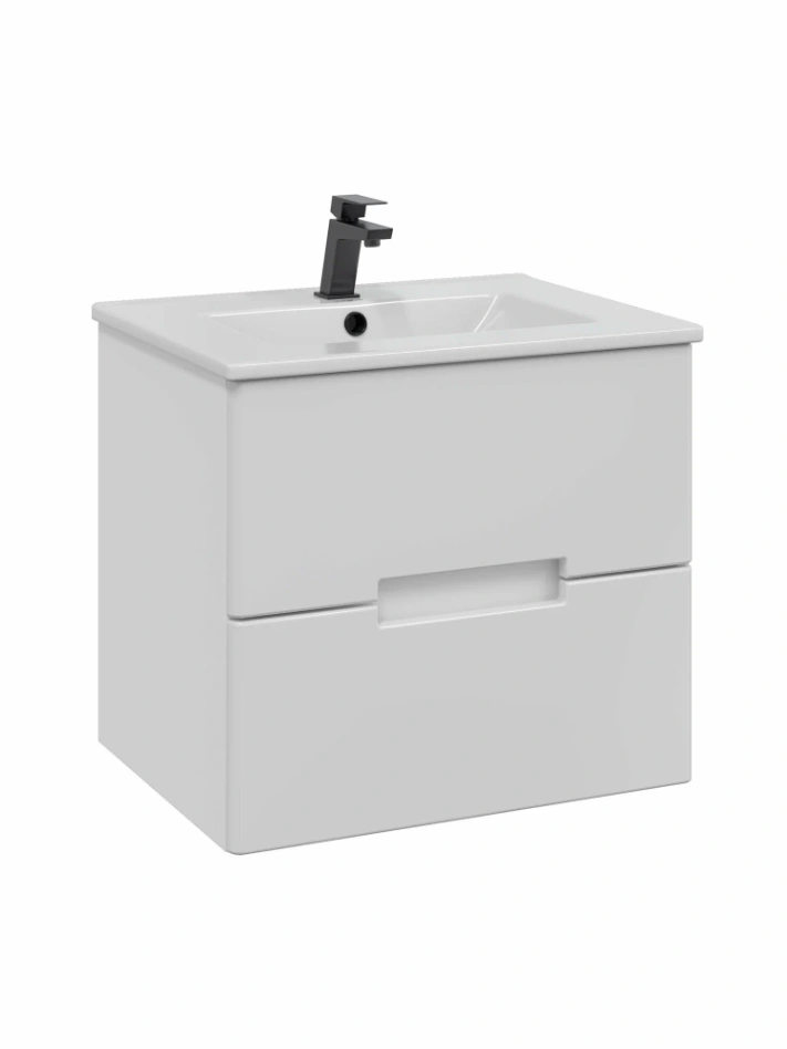 Тумба подвесная SanStar Ориана 60 с раковиной Como 60, белая