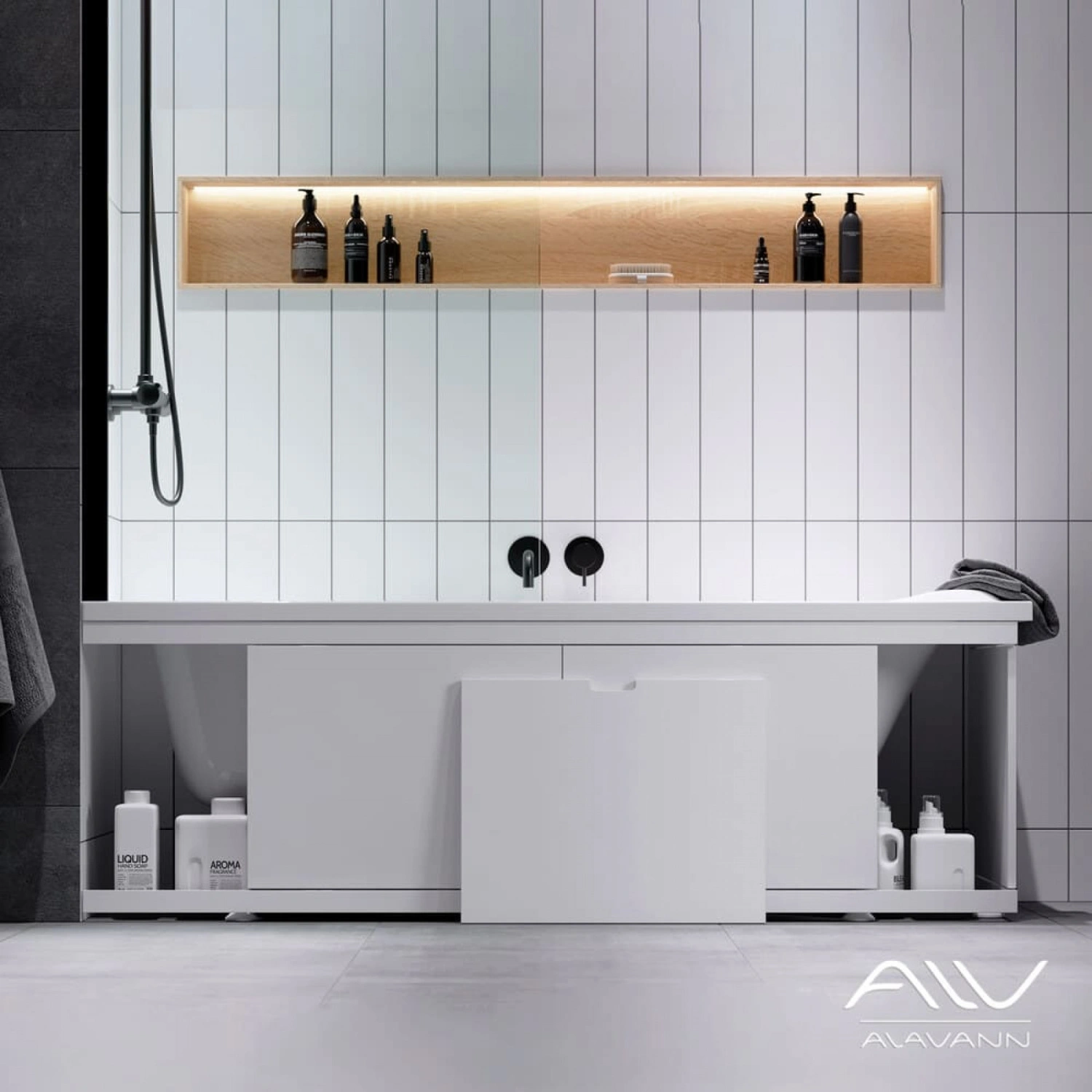 Экран под ванну Alavann Rita Plus 170 раздвижной со съемной дверкой белый