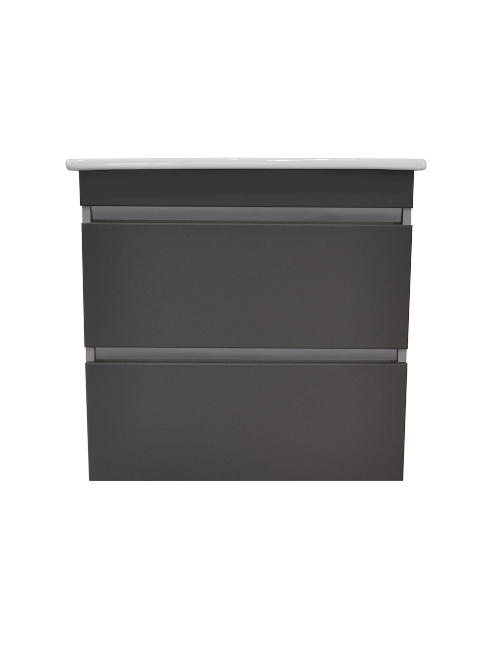 Тумба подвесная Runo Манхэттен 65 с раковиной Оскар 65, серая/темно-серая