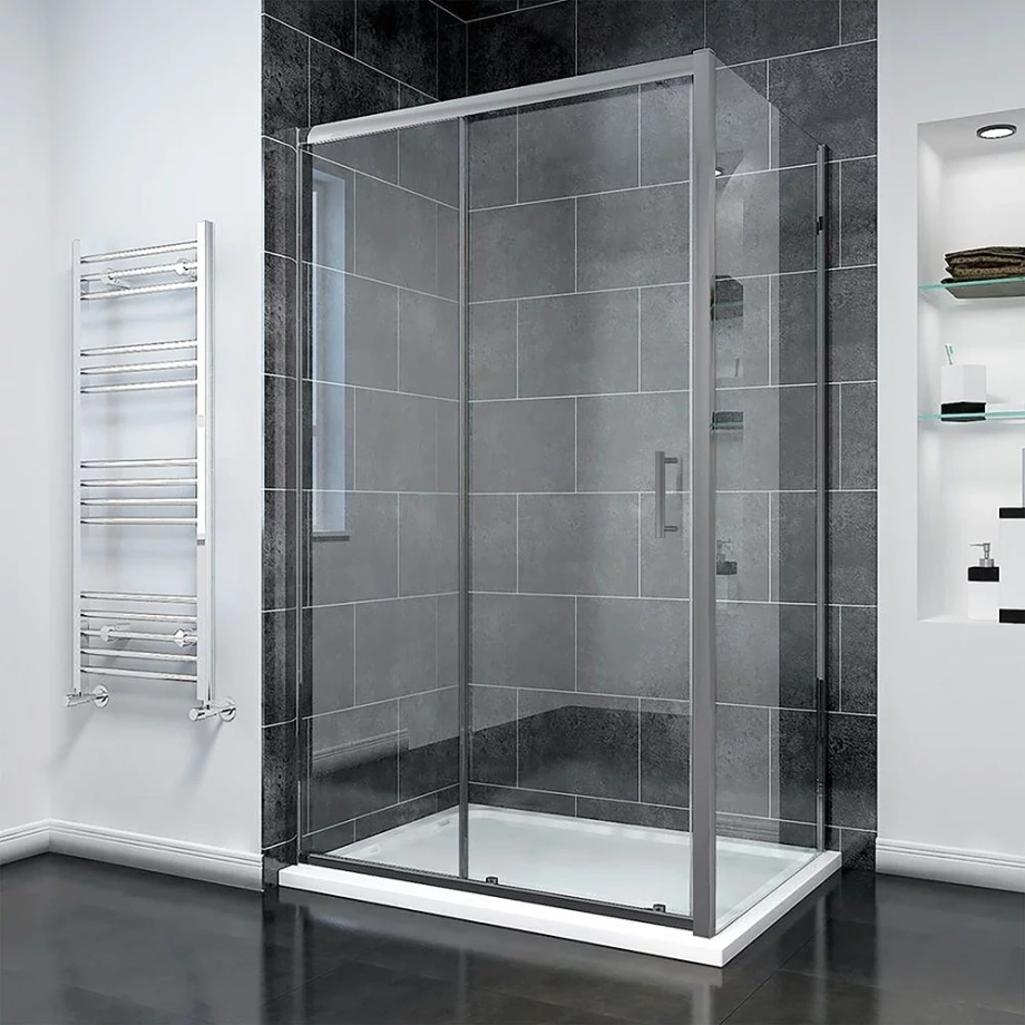 Душевой угол Veconi Rovigo RV-055GM, 1000х800х1950, оружейная сталь, прозрачное стекло