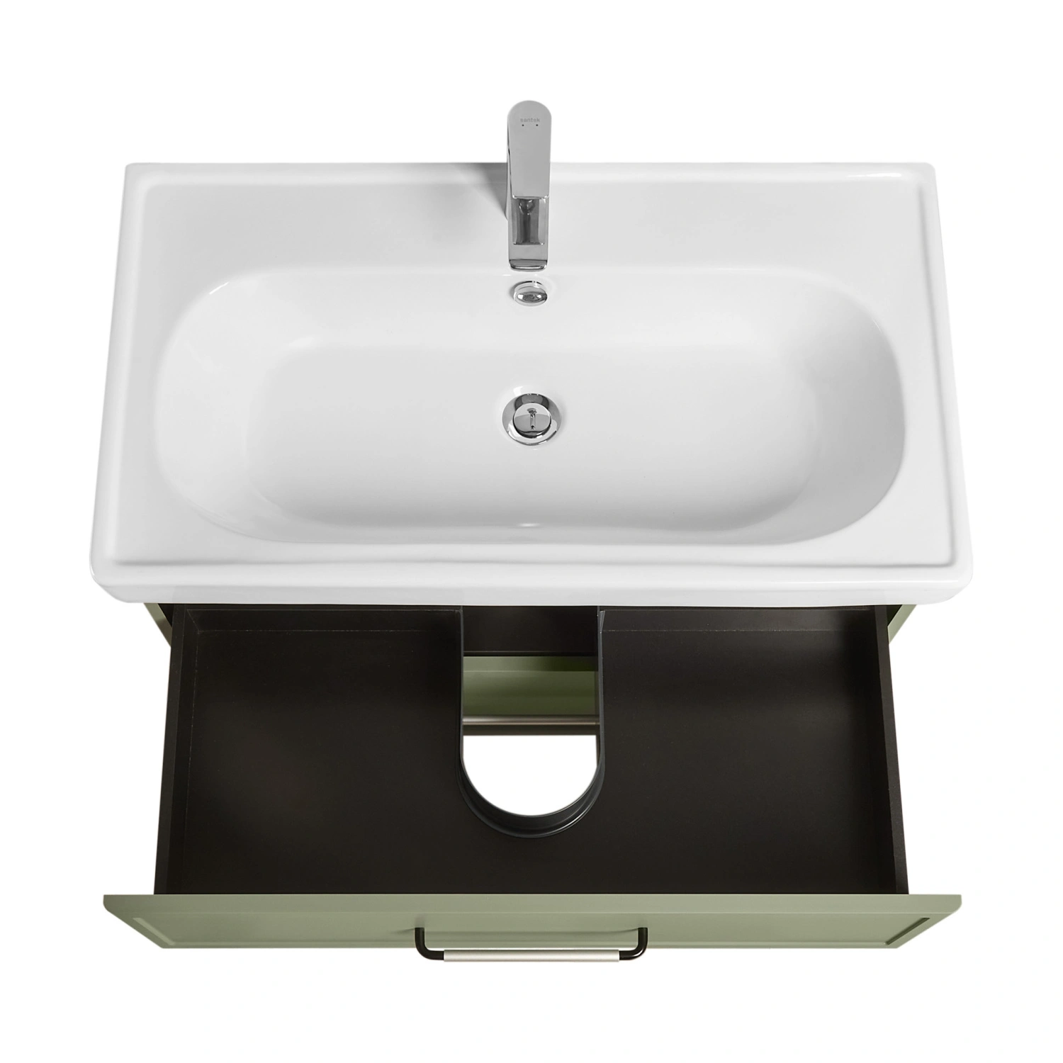 Тумба Aquaton Нео-Классика с раковиной Нео-Классика 85 подвесная, зеленый