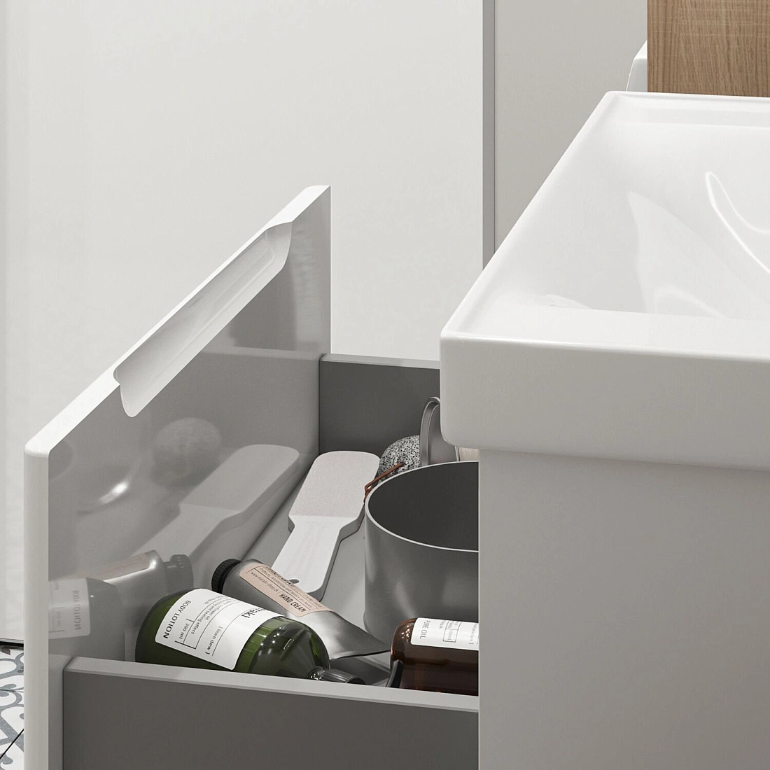 Тумба подвесная SanStar Riana 100 с раковиной Гармония 100, белая