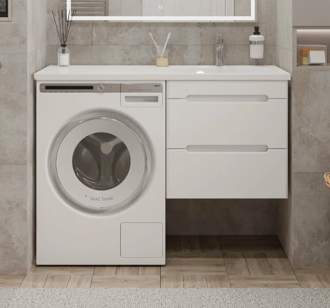 Тумба подвесная SanStar Толедо 60 с раковиной Даллас 120 правый белая