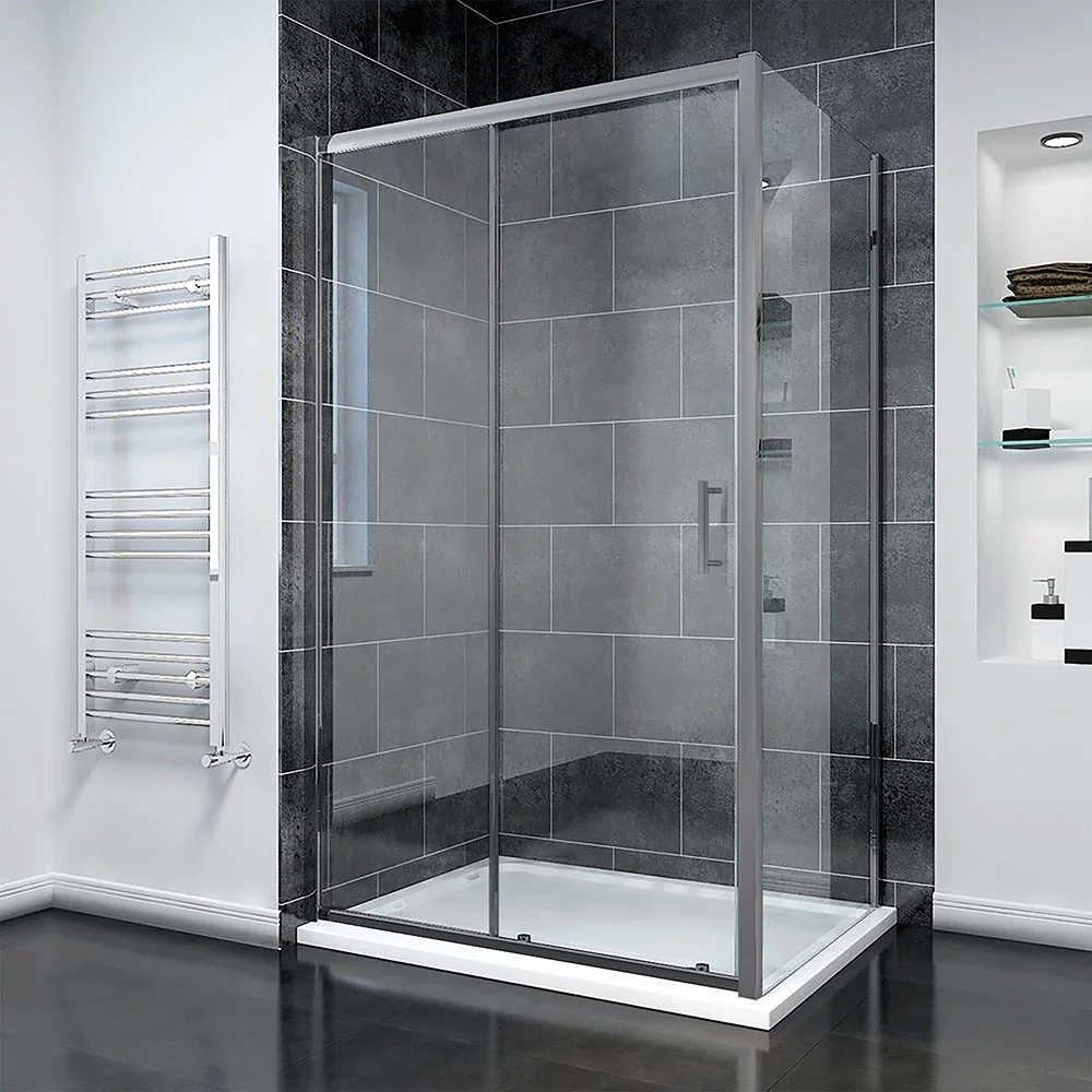 Душевой угол Veconi Rovigo RV-055GM, 1000х800х1950, оружейная сталь, прозрачное стекло