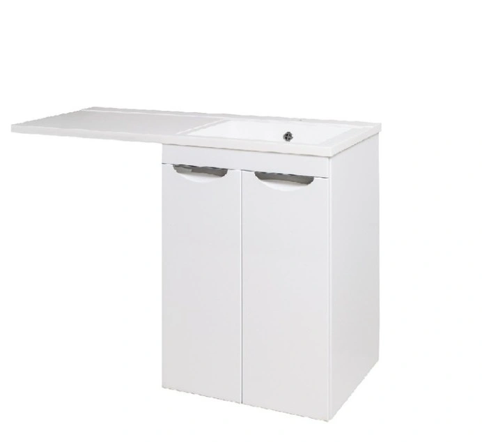 Тумба напольная Runo Лира 60 с раковиной Гамма 120 лайт чаша справа