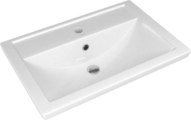 Тумба подвесная Emmy Агата 60 с раковиной Фостер 60, 2 ящика, белый