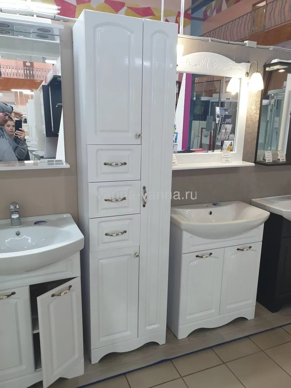 Пенал Francesca Империя 50 напольный, белый