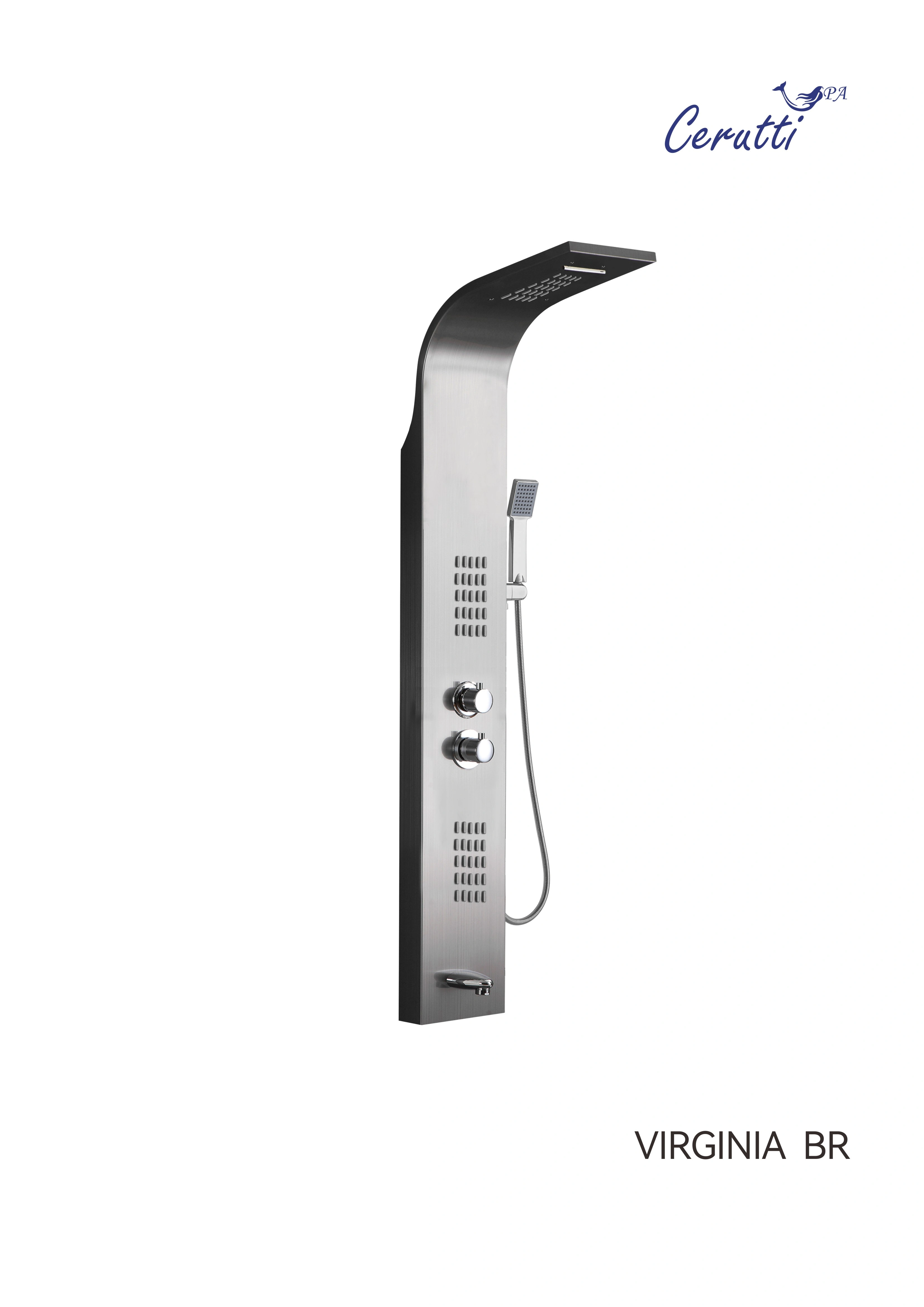 Душевая панель Ceruttispa VIRGINIA BR CT9983 матовая нержавеющая сталь