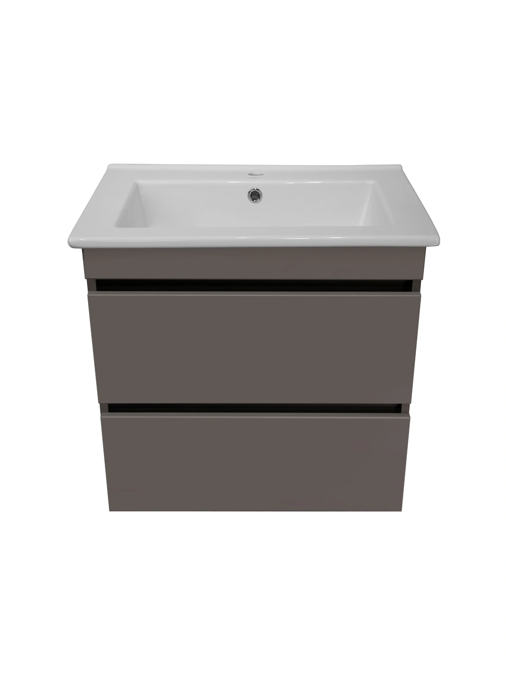 Тумба подвесная Runo Манхэттен 75 с раковиной Оскар 75, темно-серая/серая