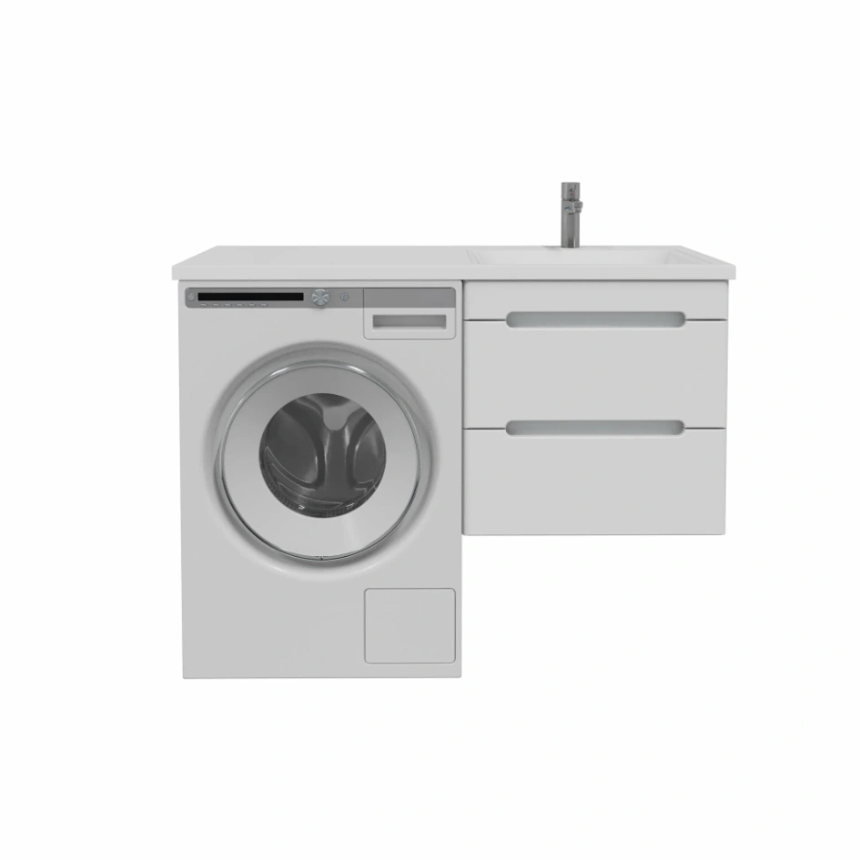 Тумба подвесная SanStar Толедо 60 с раковиной Даллас 120 правый белая