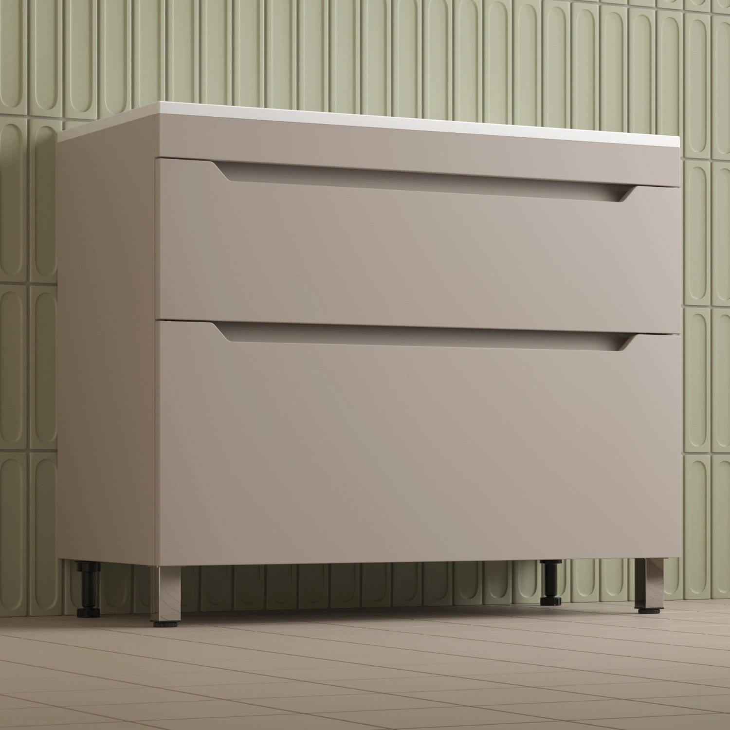 Тумба напольная Style Line Остин 100 с раковиной Фортуна 100 белый, крем