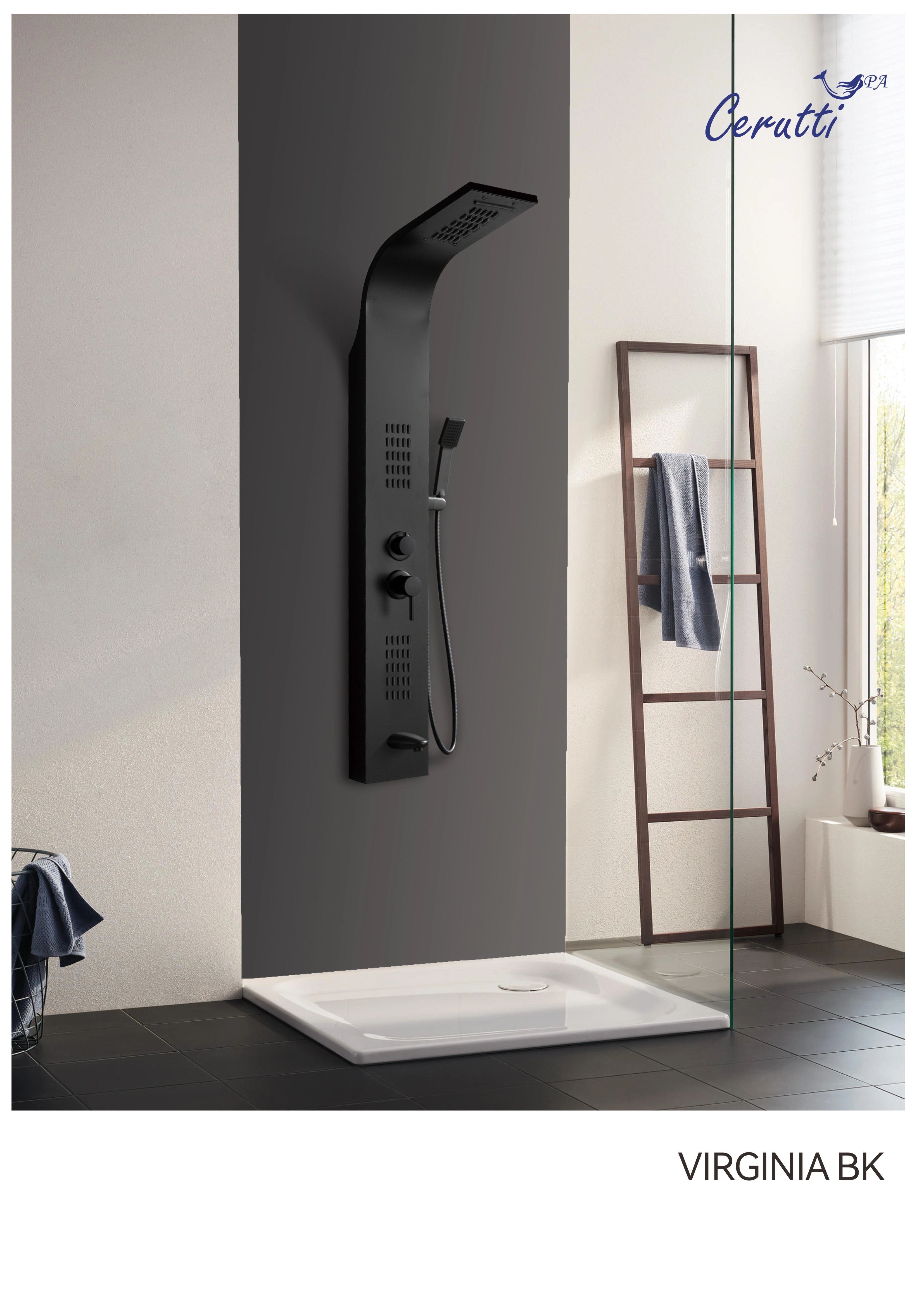 Душевая панель Ceruttispa VIRGINIA BK CT9989 черный
