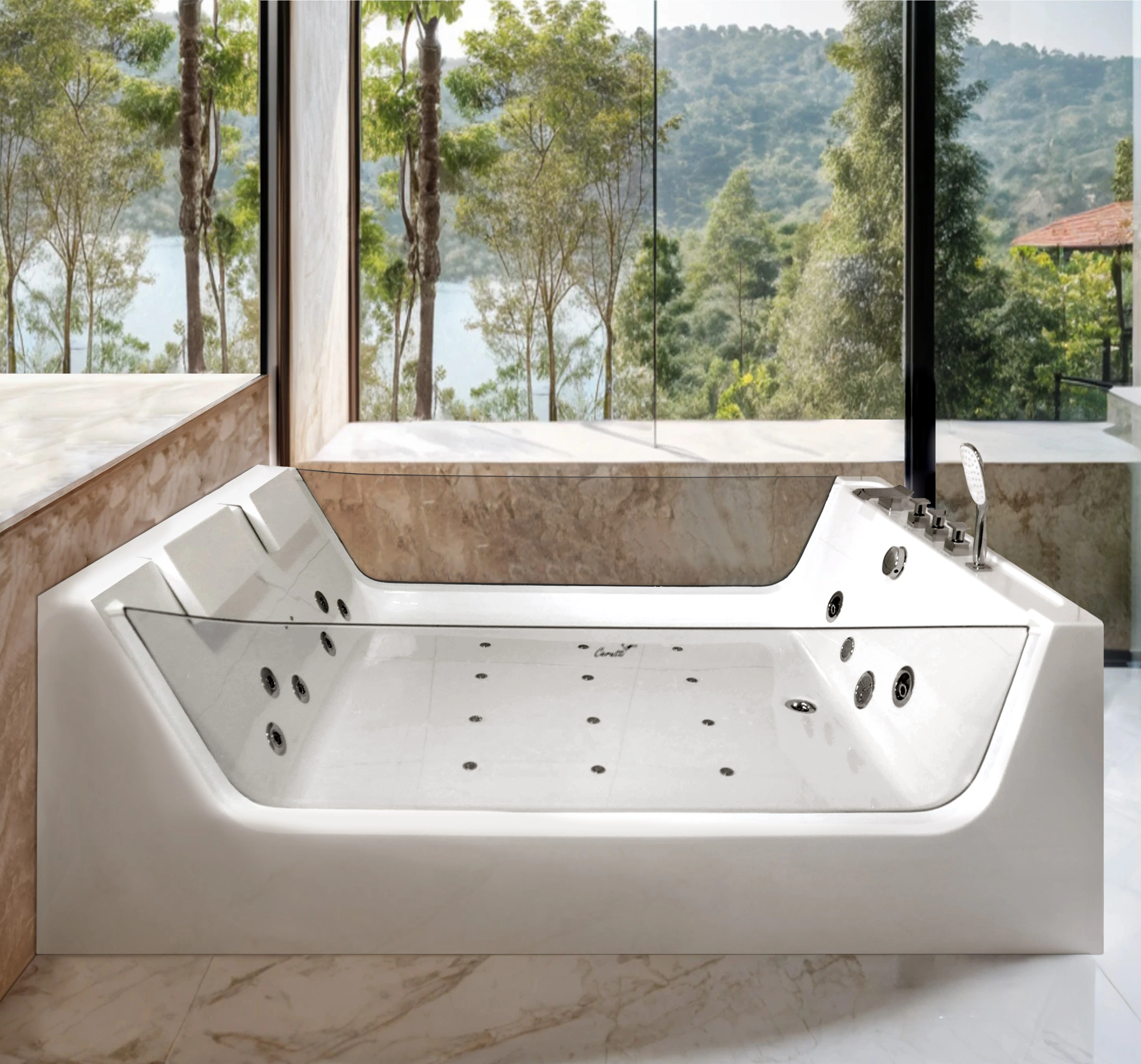 Ванна Ceruttispa C-454A акриловая, гидромассажная (1700x1200x580)