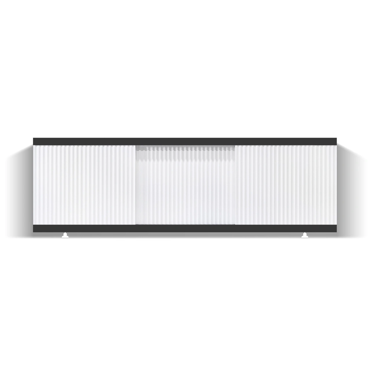 Экран под ванну Alavann Альт Блэк 170 белый с фрезеровкой, из МДФ, раздвижной