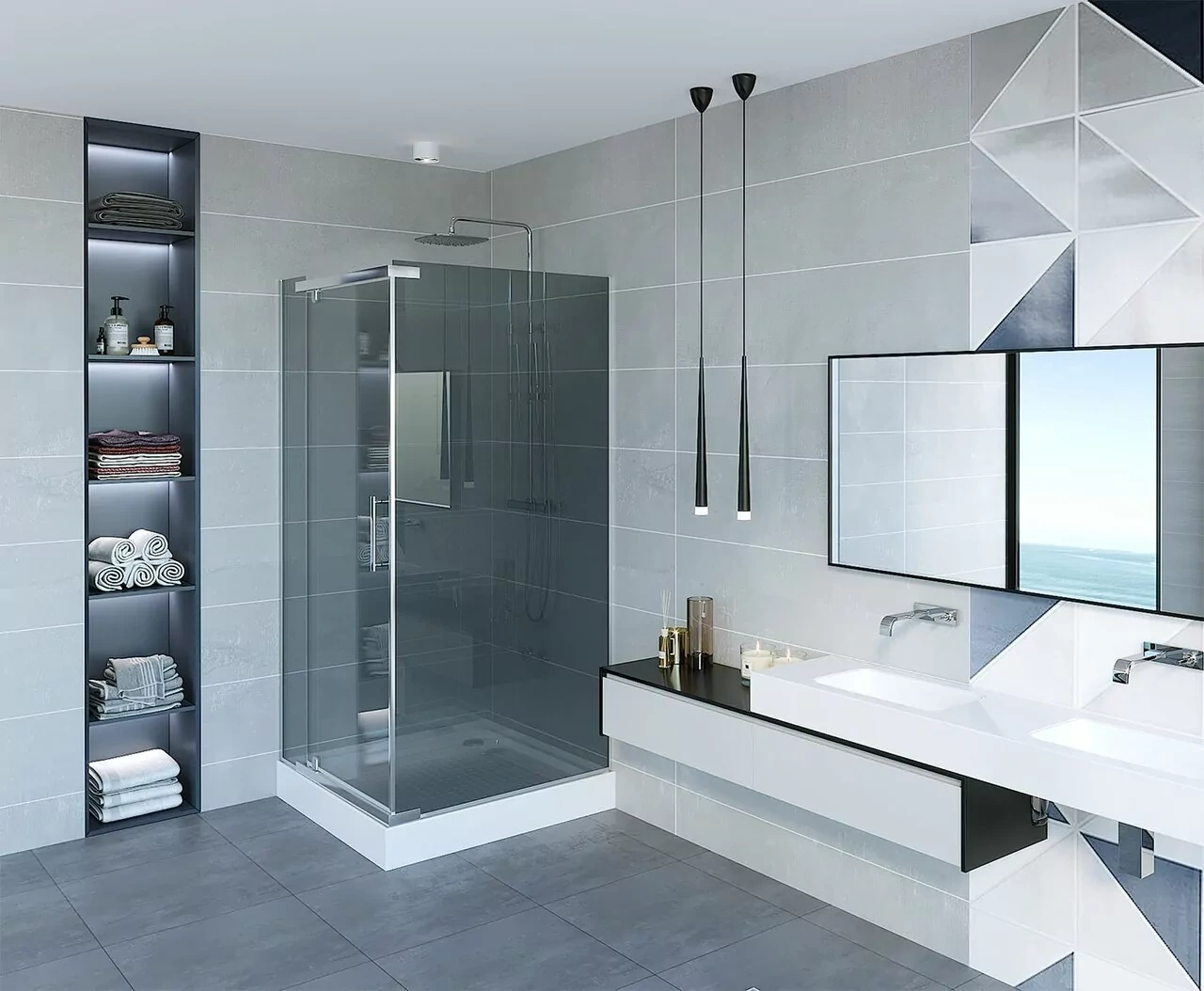 Душевой уголок Erlit ER10109H-C2 90х90, квадратный, без поддона, тонированное стекло, хром