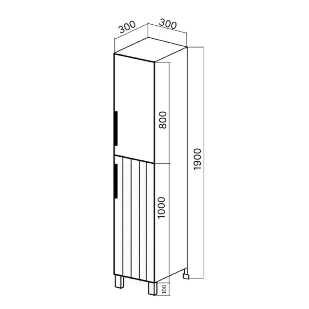 Пенал Viant Сицилия 30 R напольный, белый