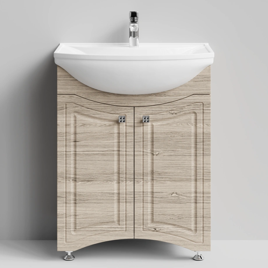 Тумба с раковиной Адам 65 напольная, Дубослив ореховый светлый