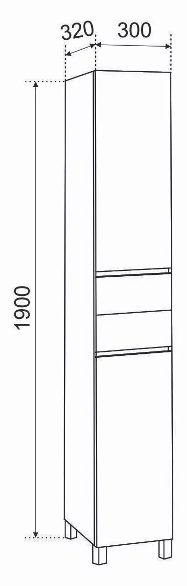 Пенал Emmy Джерси 30 L/R напольный, белый