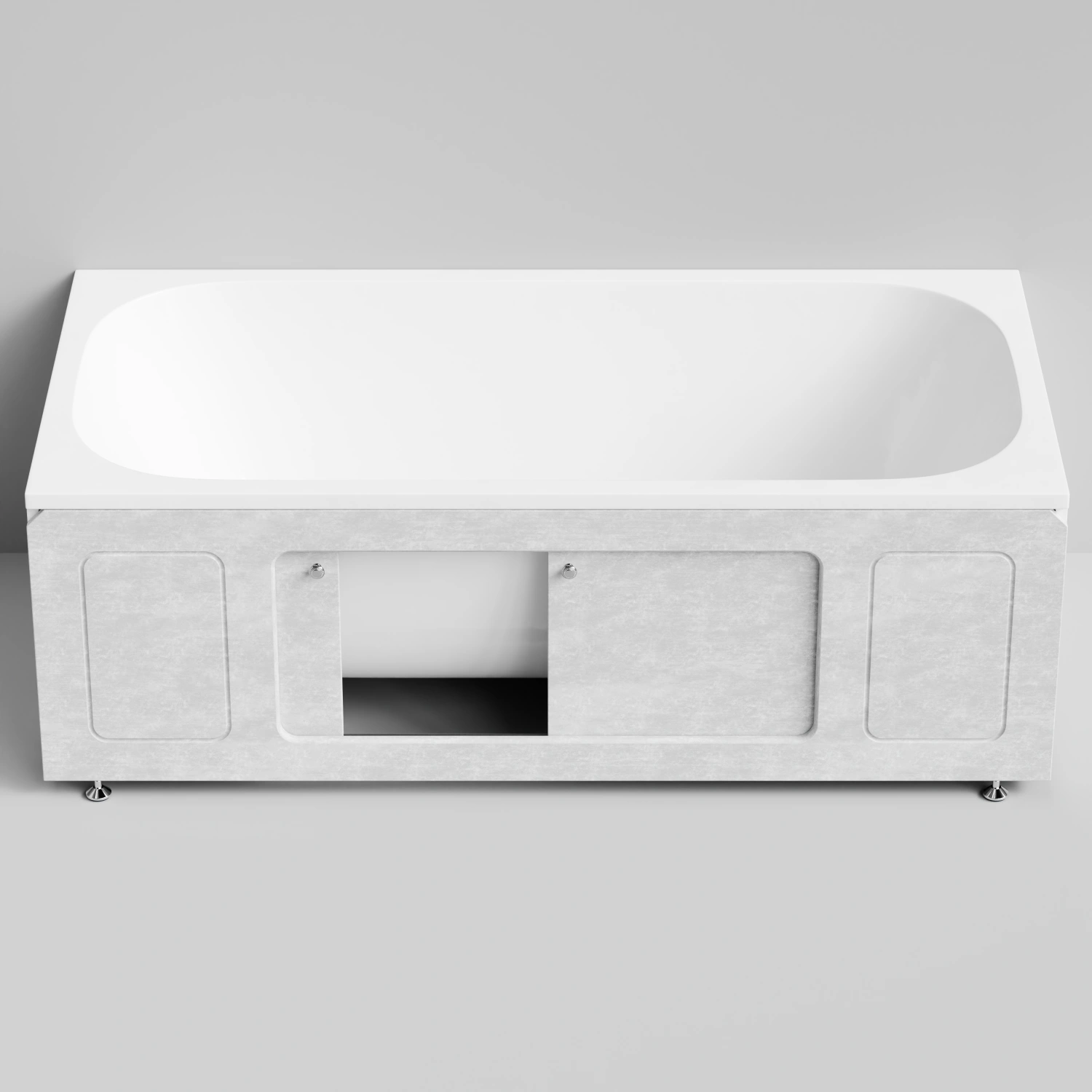 Экран под ванну Vod-ok Лидер 170 раздвижной Белый камен