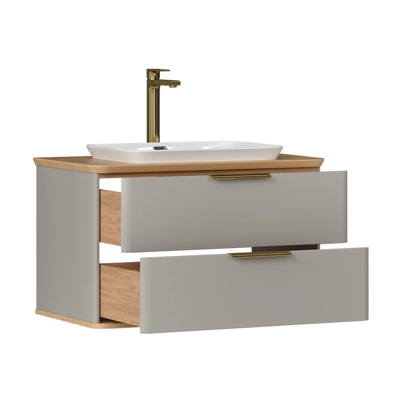 Тумба подвесная со столешницей EQUIL Desert 80 с раковиной (Е408D), амарок