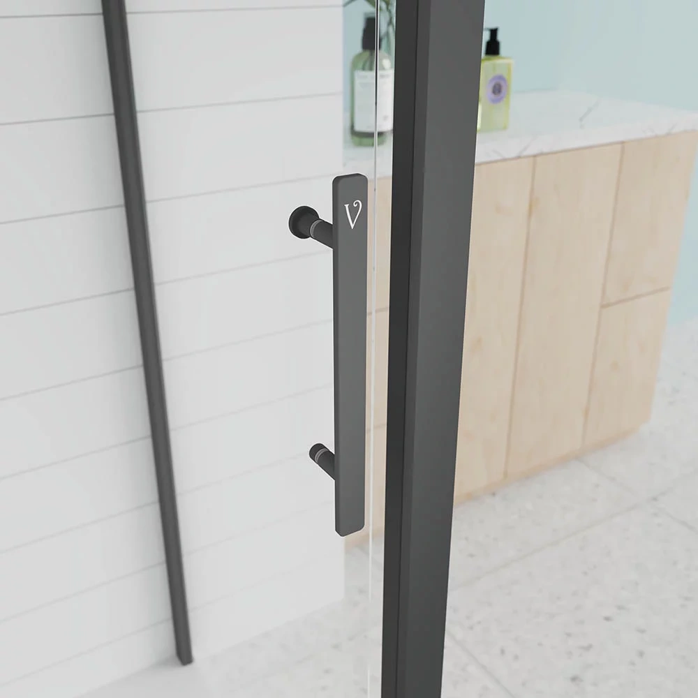 Душевой угол Veconi Evo 100SP B 1300х1100x1950, черный матовый, тонированное стекло