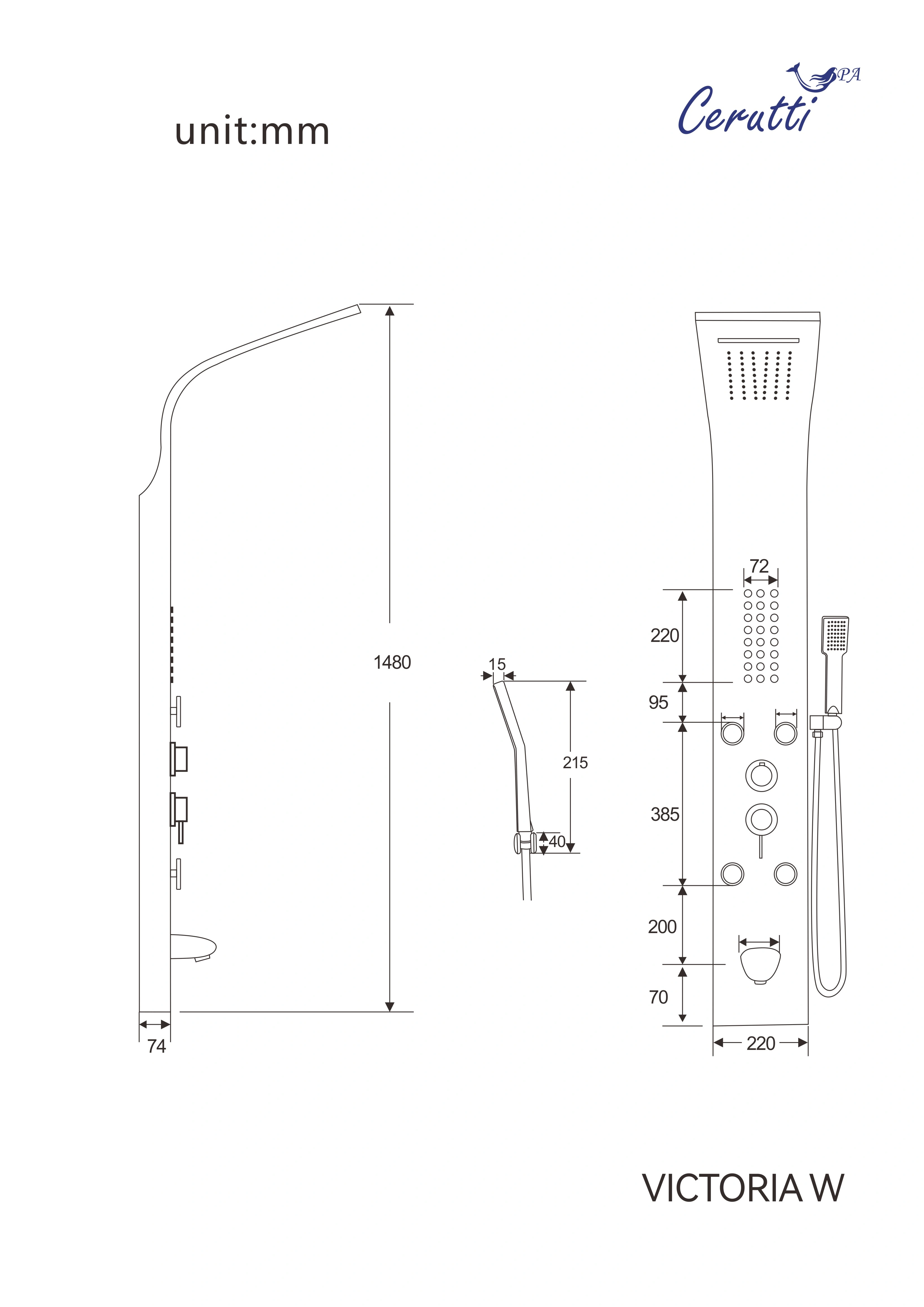Душевая панель Ceruttispa VICTORIA W CT9979 белый