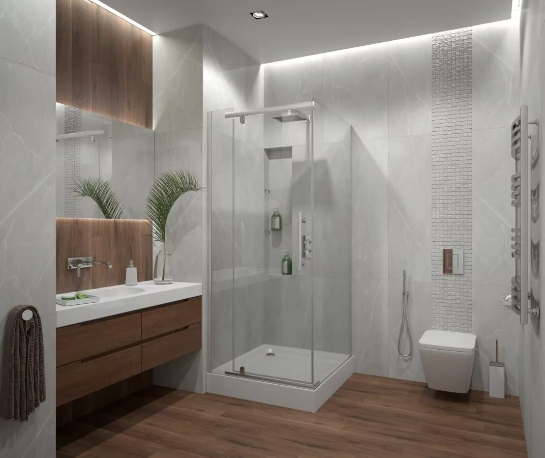 Душевой уголок Erlit ER10109H-C1 90х90, квадратный, без поддона, прозрачное стекло, хром