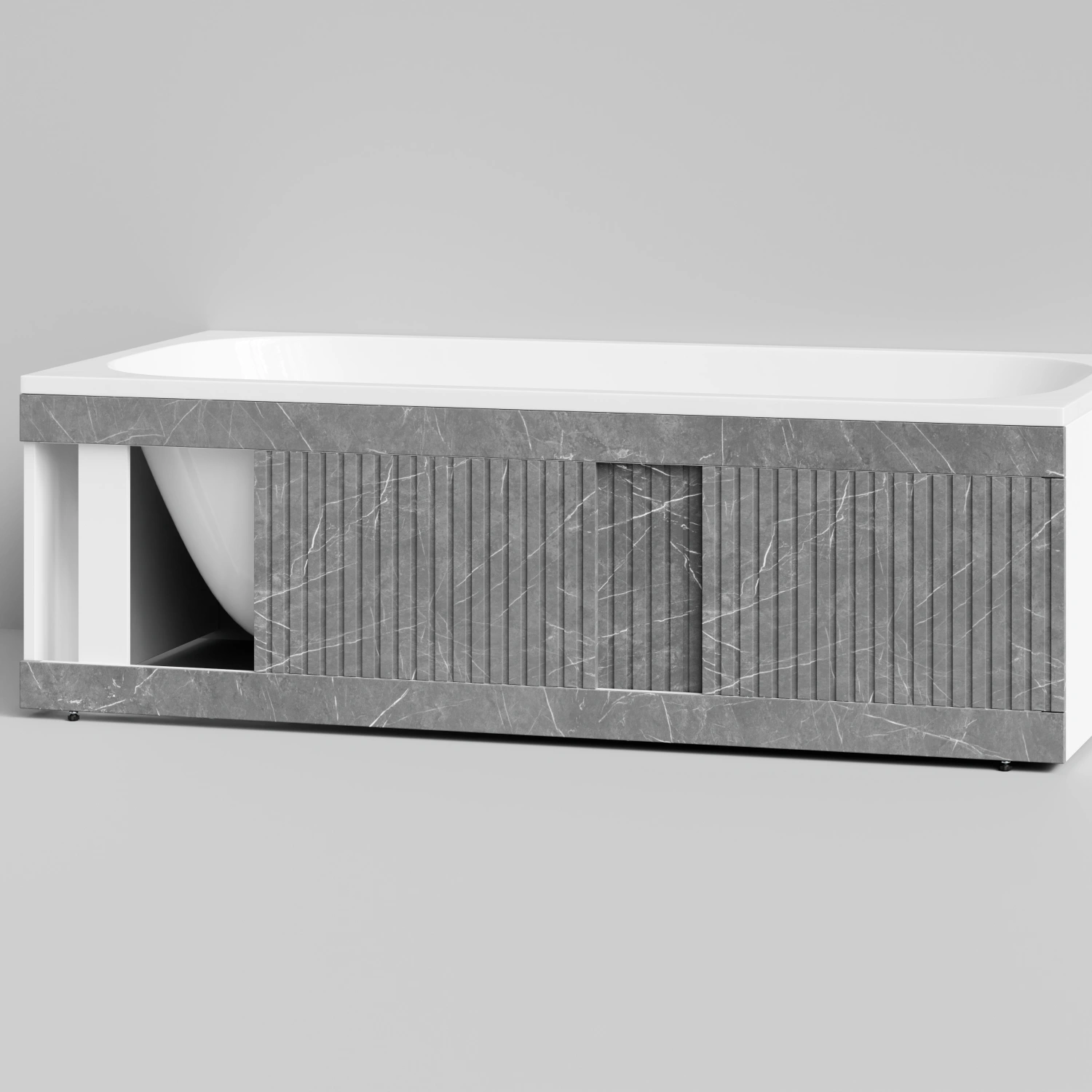 Экран под ванну Vod-ok Тач 170 раздвижной Мрамор Серый софт тач