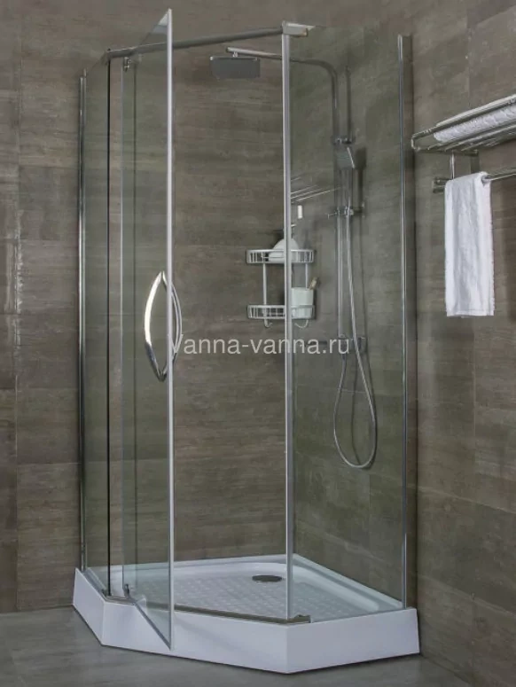 Душевое уголок Alex Baitler AB215-90 90х90 пятиугольный, без поддона, прозрачное стекло, хром