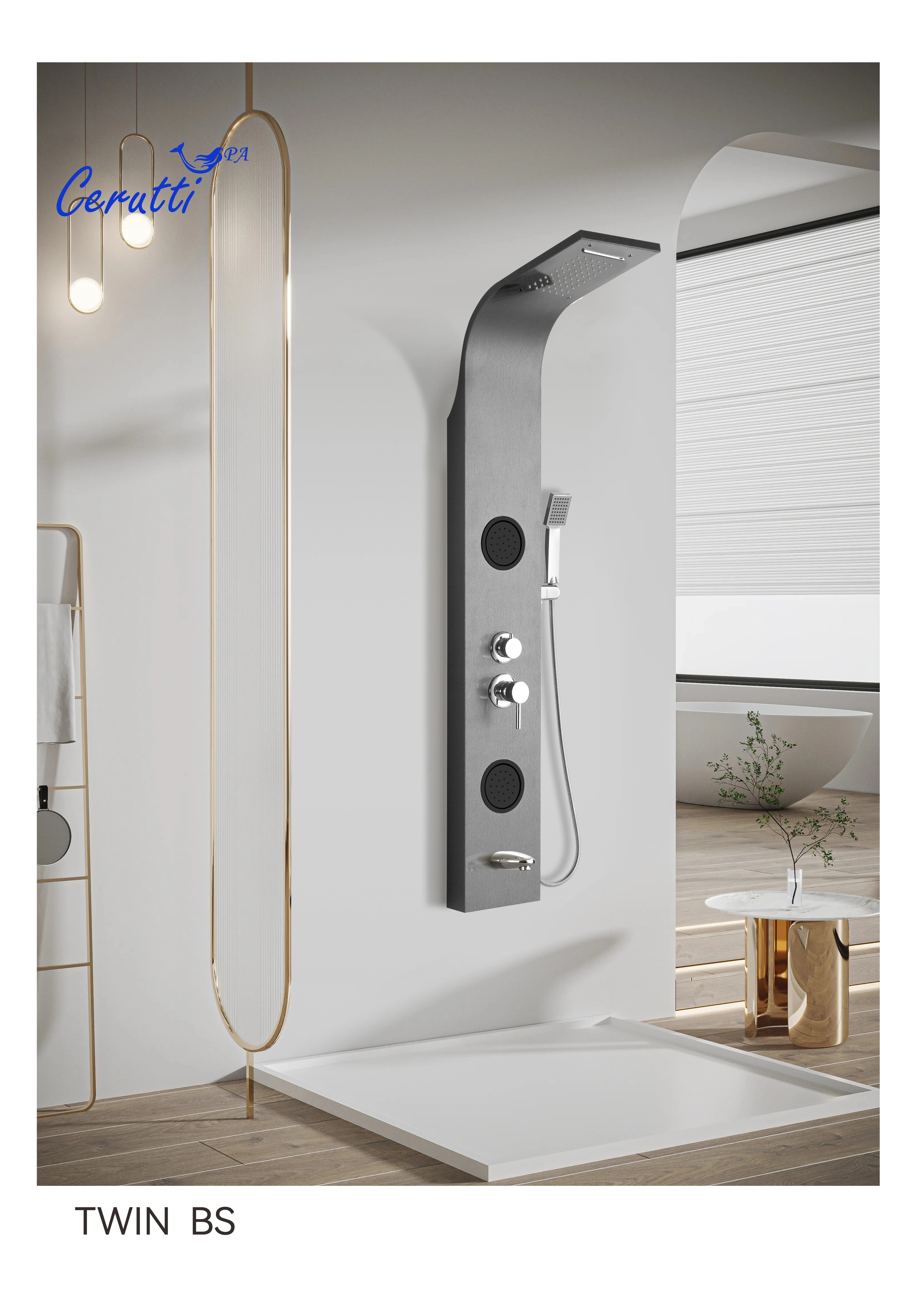 Душевая панель Ceruttispa TWIN BS CT9986 хром