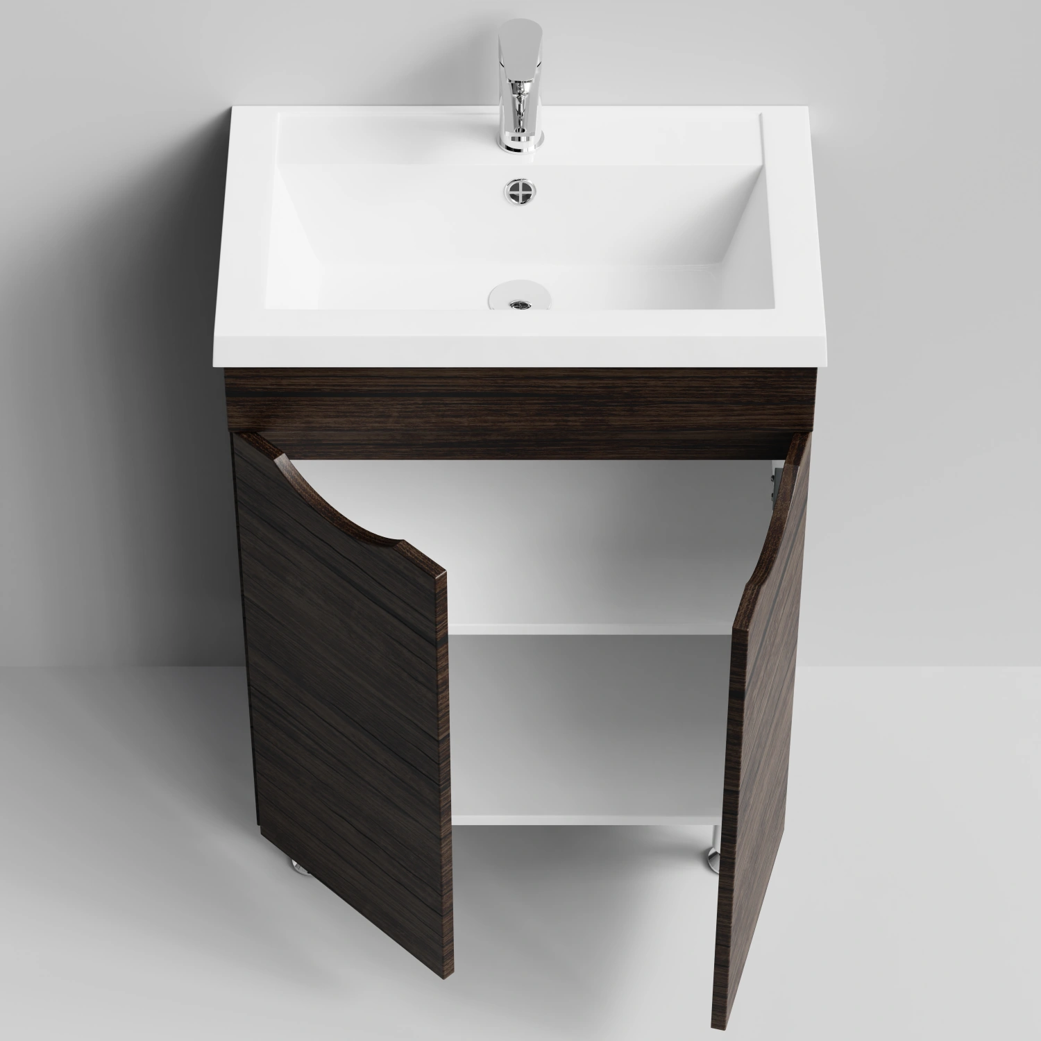 Тумба с раковиной Vod-ok Смайл 58 напольная, Палисандр