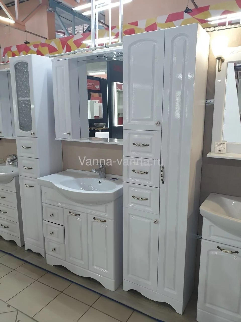 Пенал Francesca Империя 50 напольный, белый