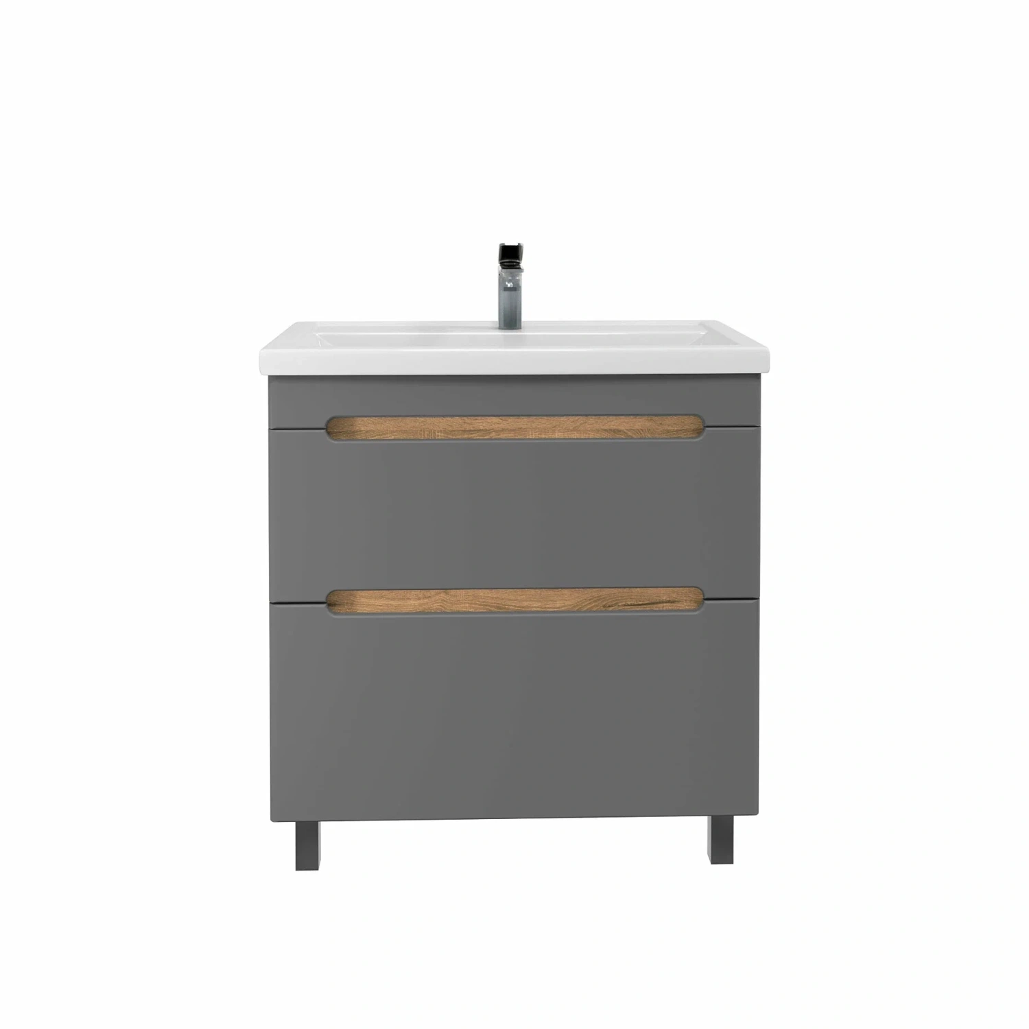 Тумба напольная SanStar Diva 80 с раковиной Como 80 Дуб вотан, графит софт