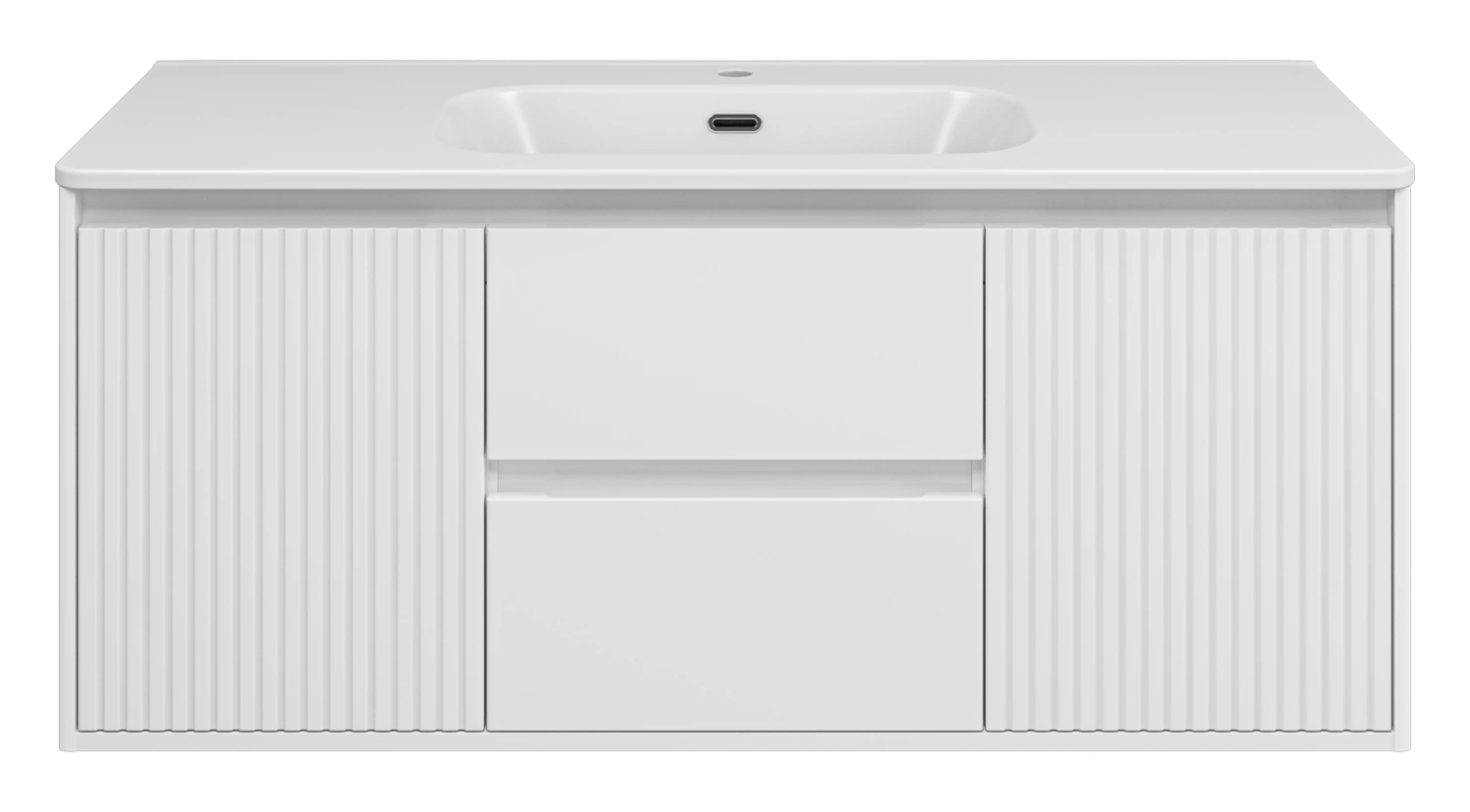Тумба с раковиной Brevita Wine 120 подвесная (белая) с раковиной Brevita Onda 120