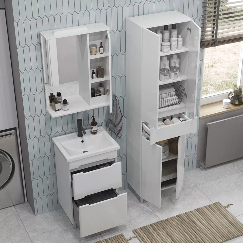 Пенал напольный/подвесной SanStar Адель/Модена 50, универсальный, белый