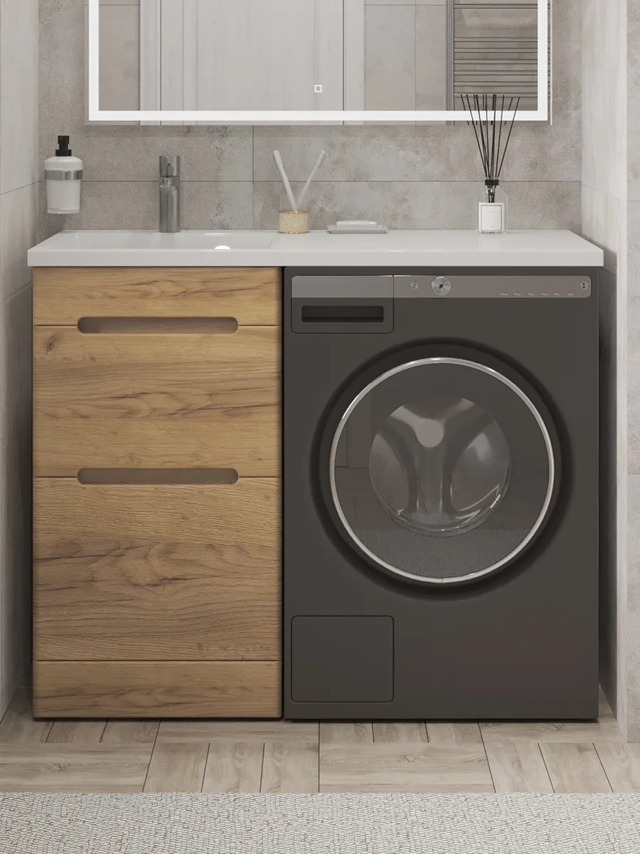 Тумба напольная SanStar Толедо 60 с раковиной Даллас 120 левый gold craft