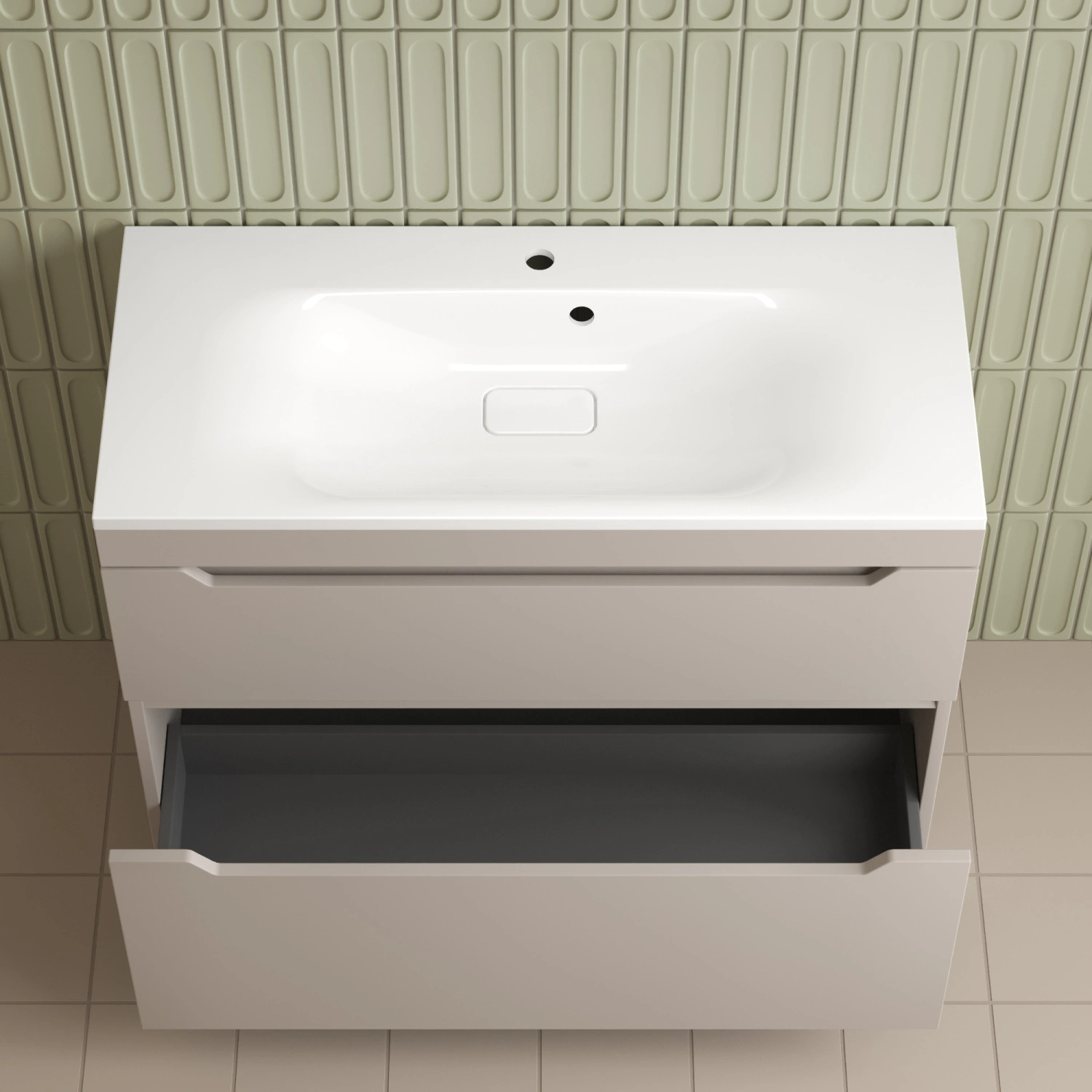 Тумба напольная Style Line Остин 100 с раковиной Фортуна 100 белый, крем