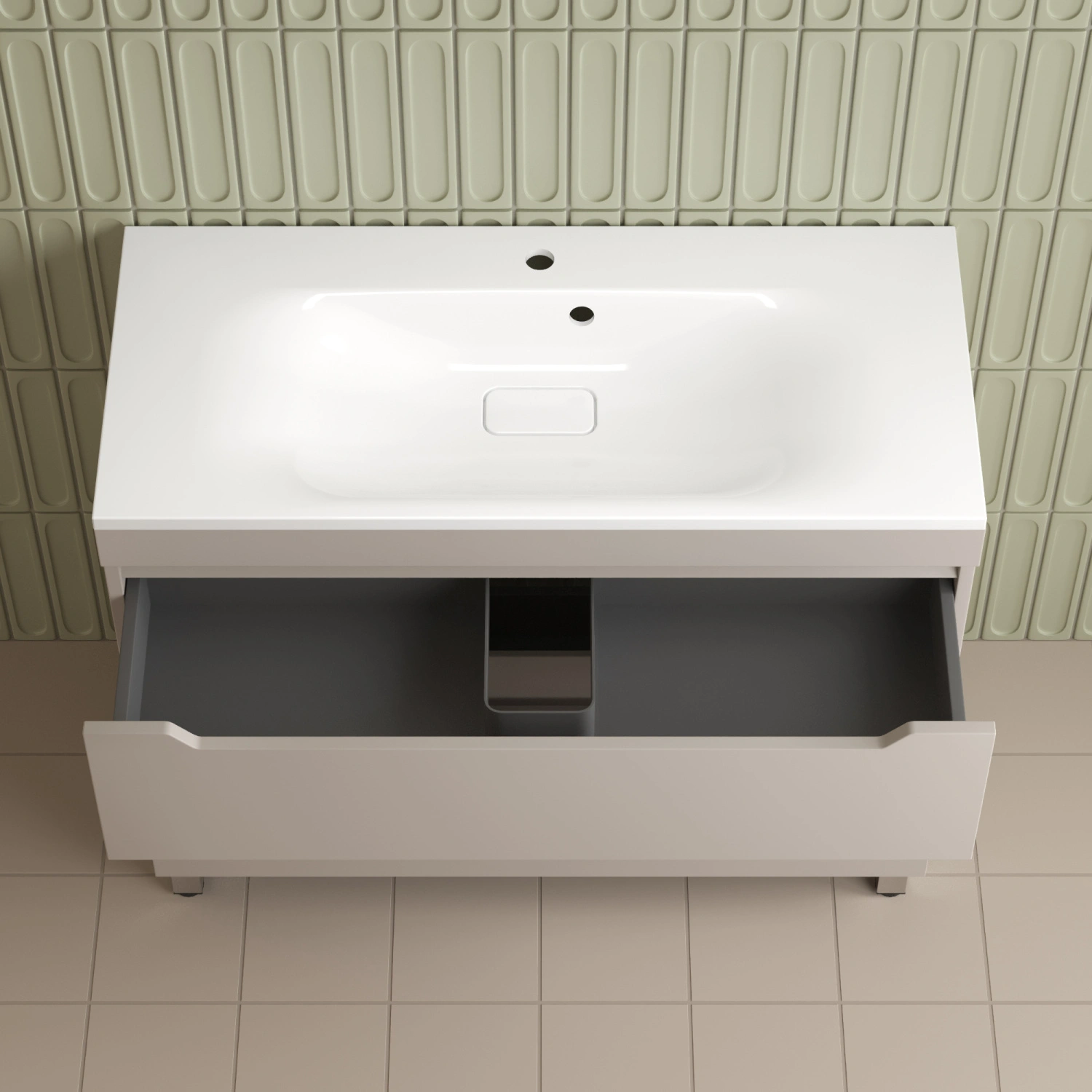 Тумба напольная Style Line Остин 100 с раковиной Фортуна 100 белый, крем