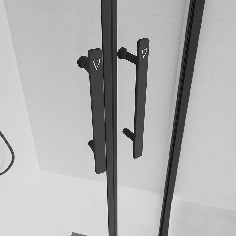 Душевой угол Veconi Evo 200 B, 1000х800x1950, черный матовый, прозрачное стекло