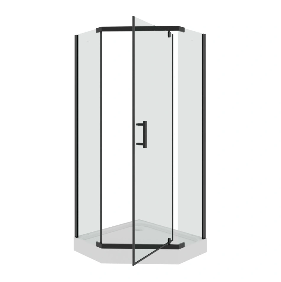 Душевой уголок PARLY ZPE911BF 90х90х192 пятиугольная, с поддоном, прозрачное стекло, черный