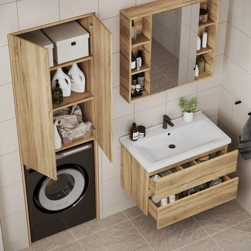 Шкаф-пенал напольный SanStar Lavanti 65 для стиральной машины Дуб вотан