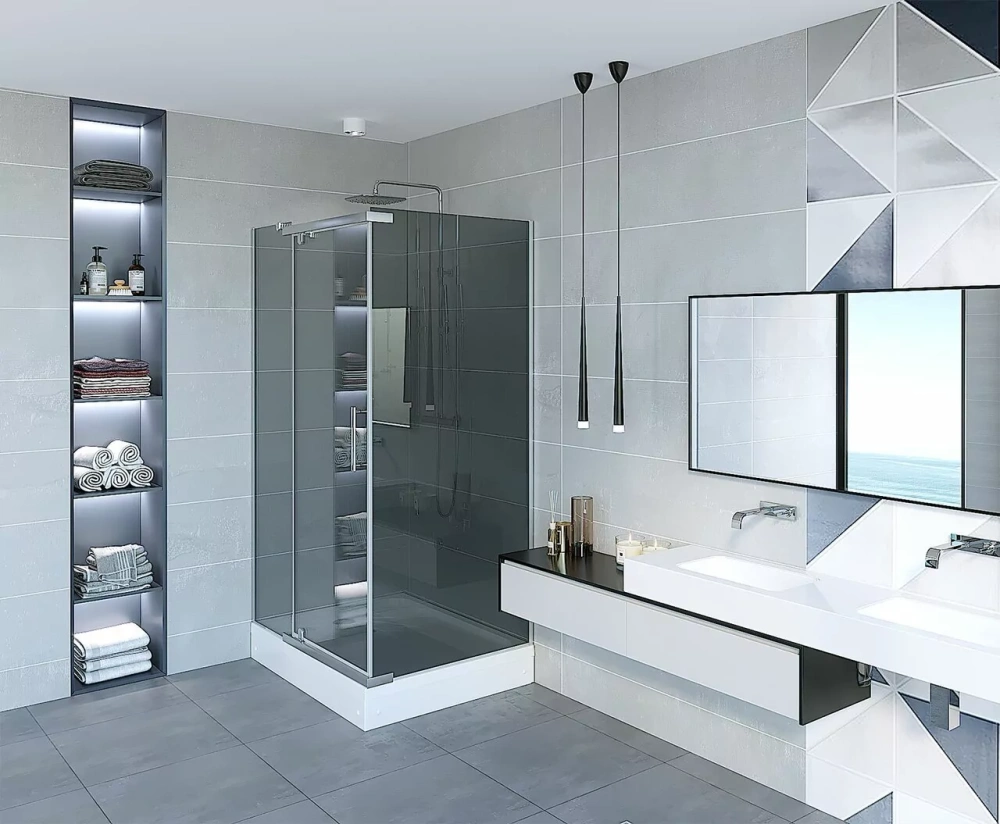 Душевой уголок Erlit ER10112H-C2 120х90 прямоугольный, без поддона, тонированное стекло, хром от магазина Vanna-Vanna.ru!